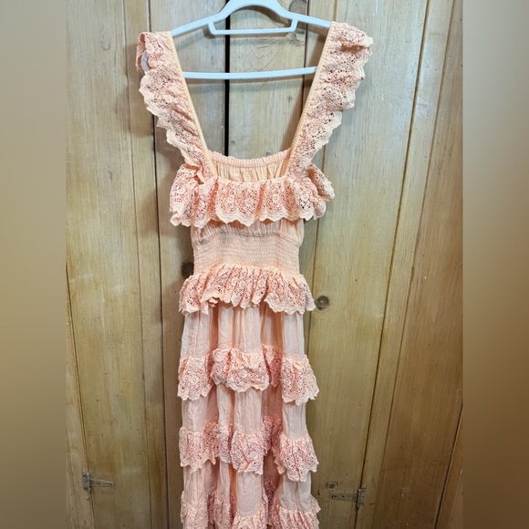 Tularosa Ruffled Lace Off Shoulder MIDI Dress - Picture 2 of 4